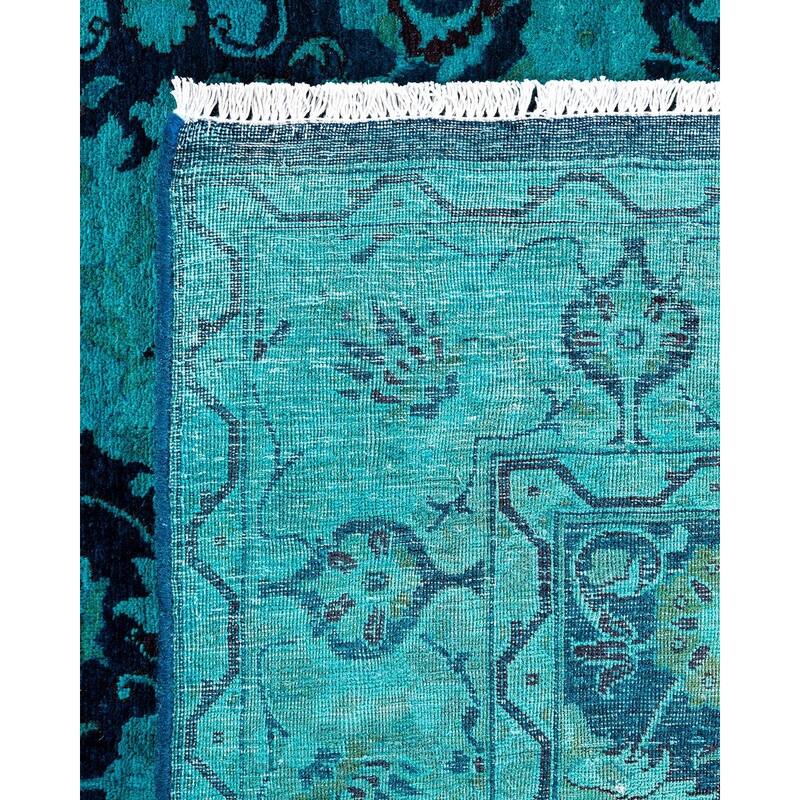 Overdyed, One-of-a-Kind Hand-Knotted Area Rug - Blue - 4' 2" x 6' 2"