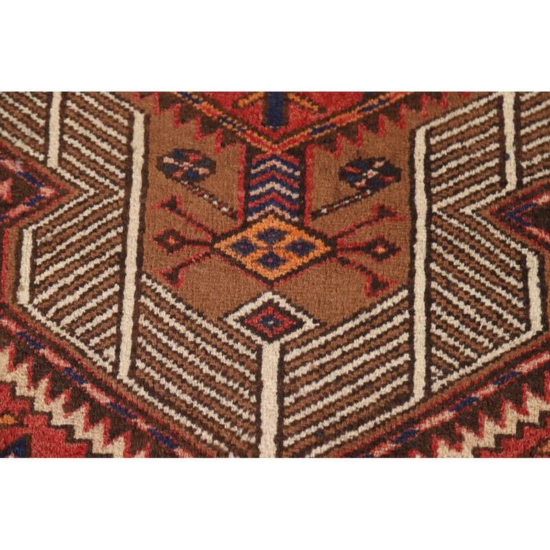 Ardebil Persian Vintage Runner Rug Hand-Knotted Wool Carpet - 3'6"x 10'8"