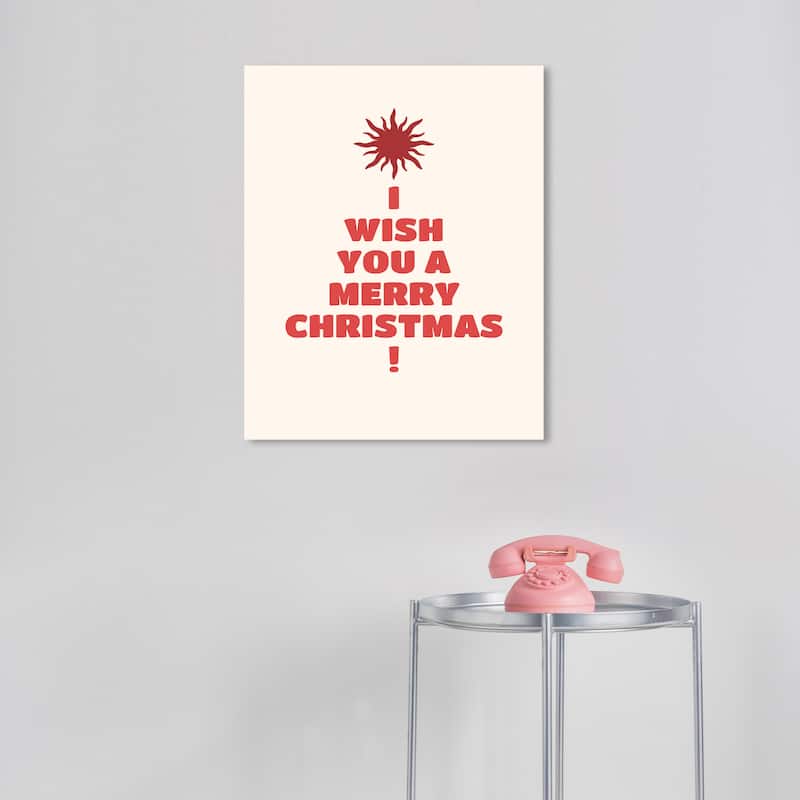 Wynwood Studio Canvas Holiday and Seasonal The Sun Wishes Red Modern & Contemporary Wall Art Canvas Print - 16 x 20