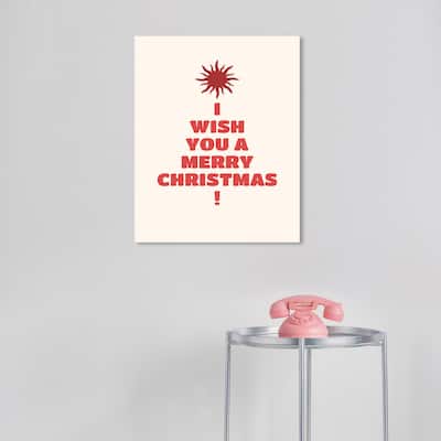 Wynwood Studio Canvas Holiday and Seasonal The Sun Wishes Red Modern & Contemporary Wall Art Canvas Print