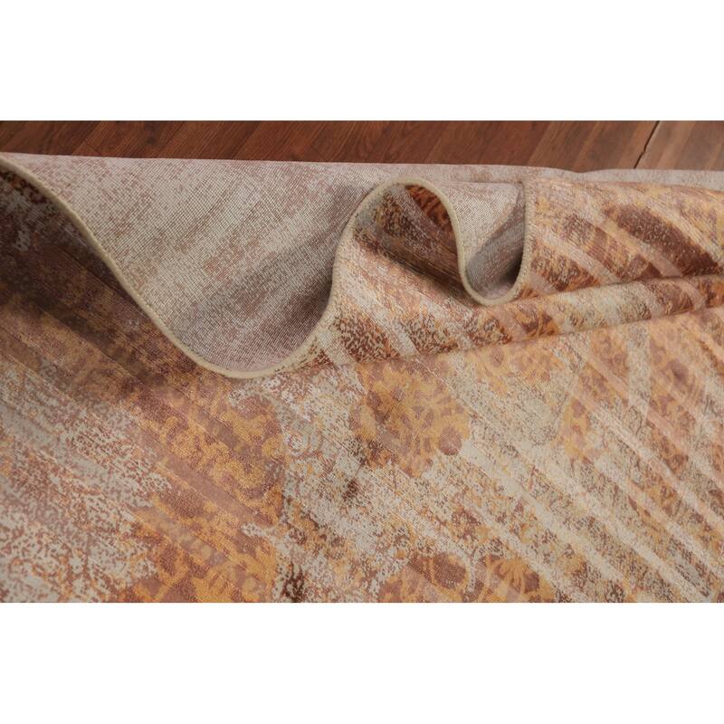 Striped Modern Abstract Indian Area Rug Handmade Wool Carpet - 5'0"x 8'1"