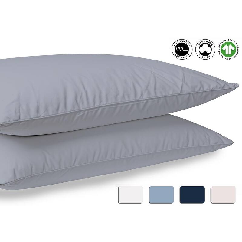 Organic Cotton Wrinkle Resistant Pillow Case Pair 20" X 32"