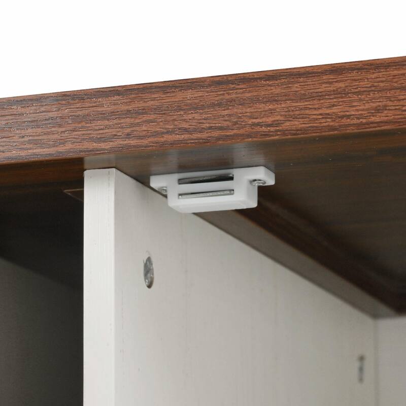 54-inch Farmhouse Kitchen Island with Drop Leaf, Power Outlet