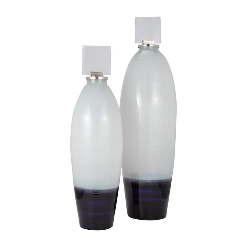 Sagebrook Home Glass 2Tone White Cylinder Vase Acrylic Detail