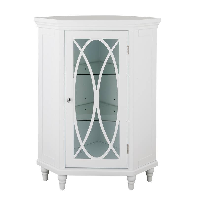 Teamson Home Florence Freestanding Corner Floor Accent Cabinet