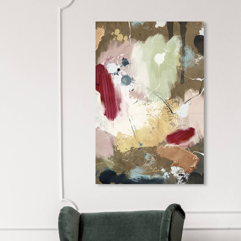 Wynwood Studio Canvas Abstract Crimson in the Sands Abstract Brown and Crimson Modern & Contemporary Wall Art Canvas Print - 45 x 30