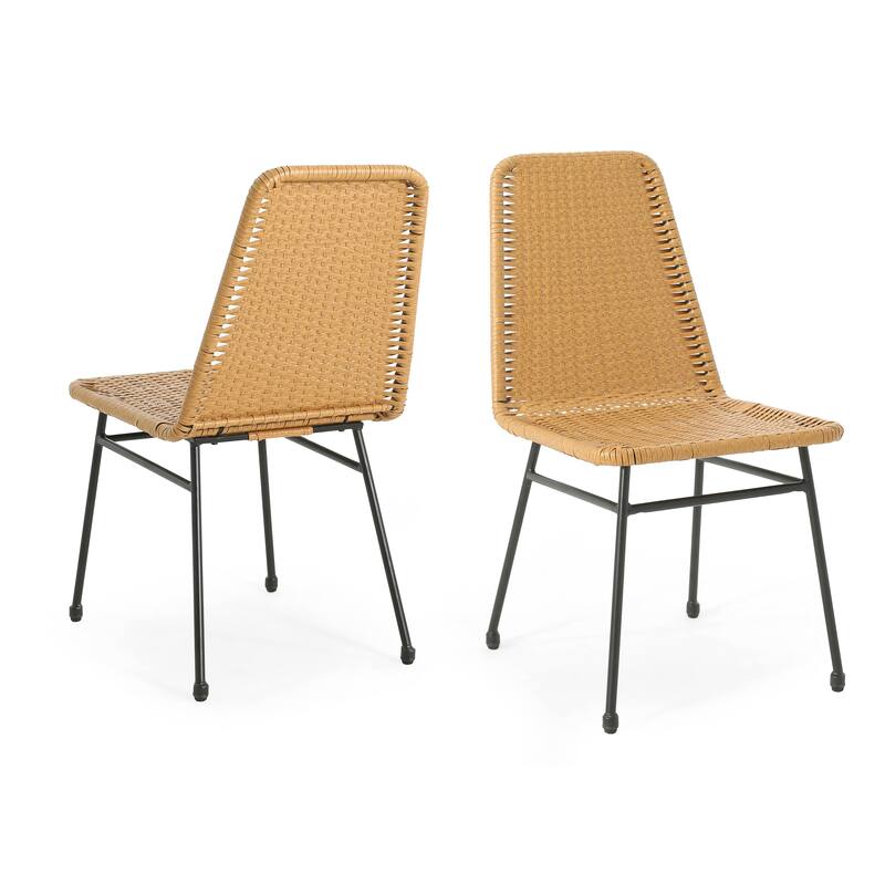 Madison Outdoor Rattan Dining Chair (Set of 2) by Christopher Knight Home