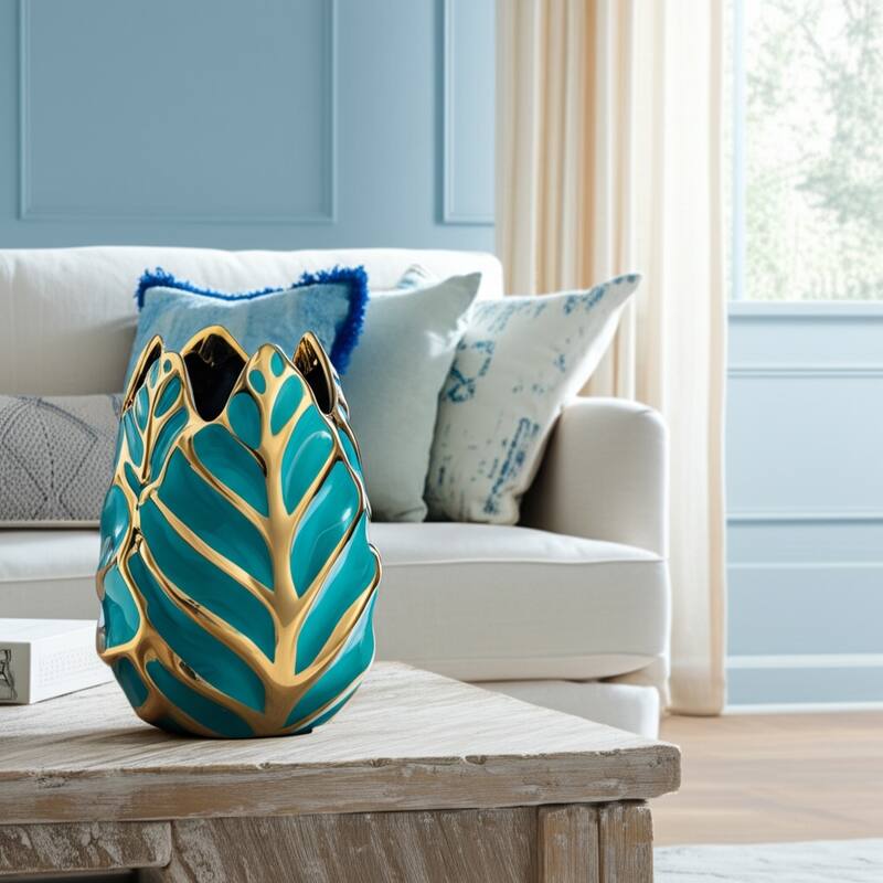 Ceramic Modern Leaf Sculptural Flower Vase