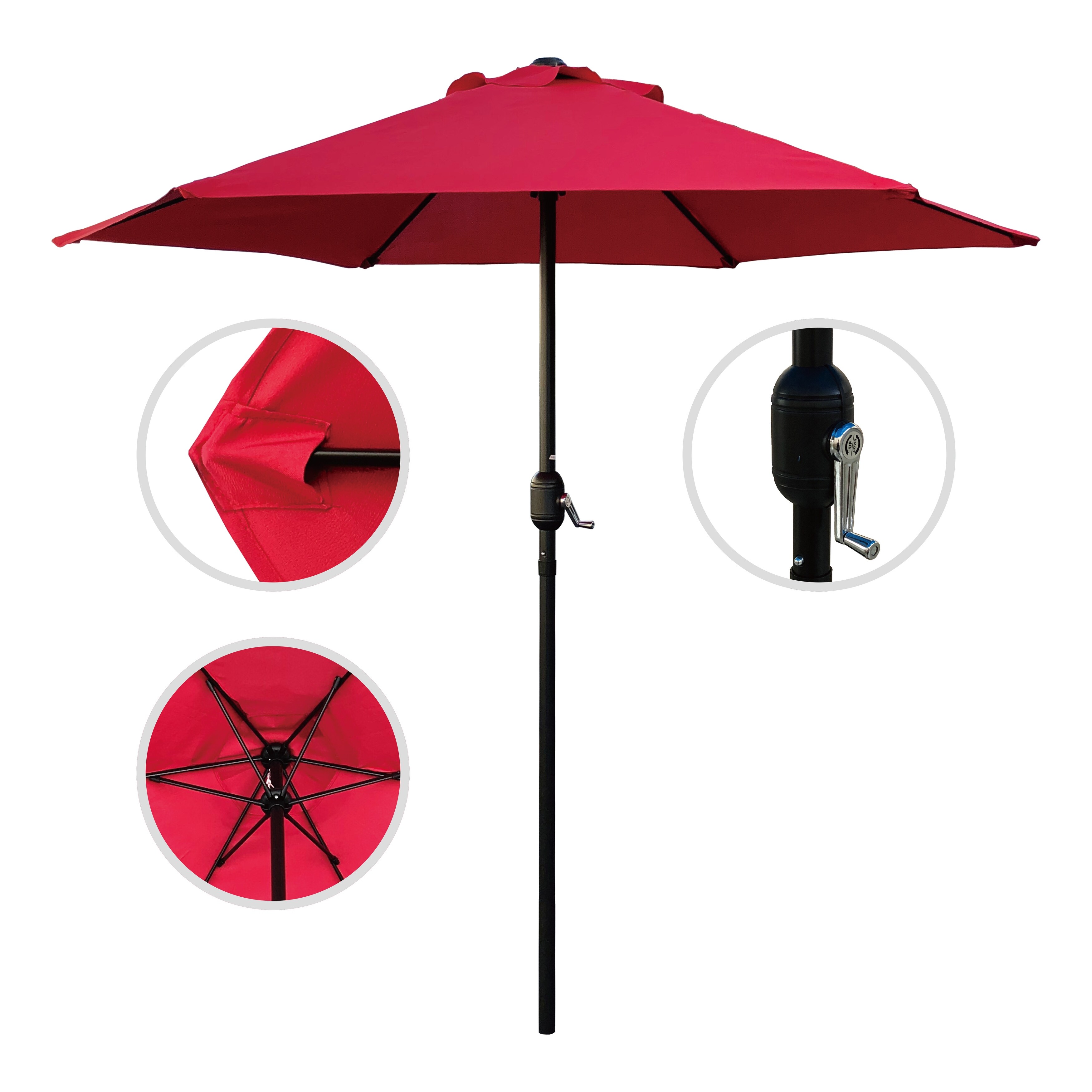 Shop Black Friday Deals On 7 5 Outdoor Patio Umbrella Striped Patio Umbrella Market Striped Umbrella Red Overstock 31721384