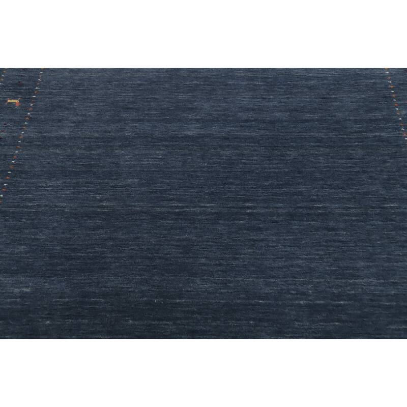Navy Blue Tribal Gabbeh Square Area Rug Handmade Tribal Carpet - 5' 9'' X 5' 10''