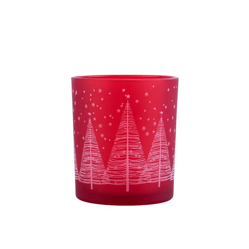 STP Goods Winter Forest Small Candle Holder in Red - 2.8 х 3.15"