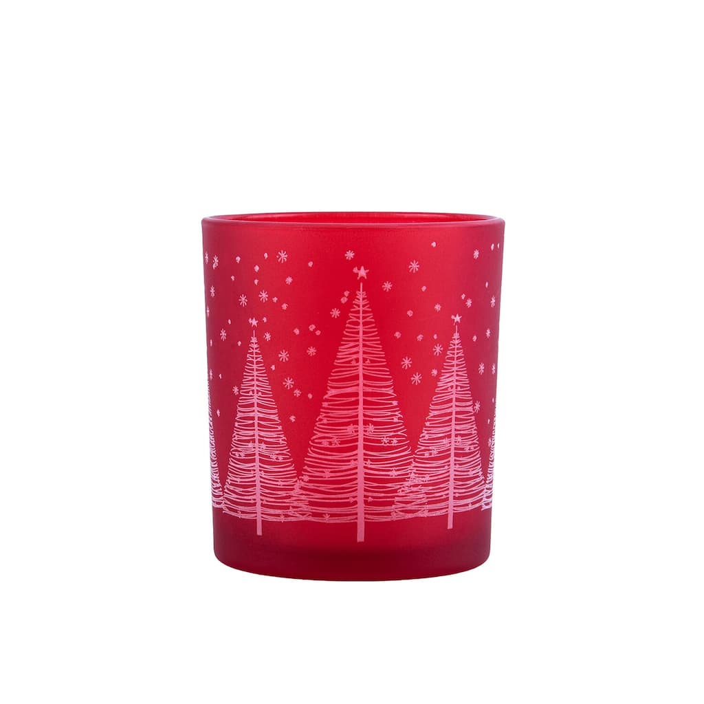 STP Goods Winter Forest Small Candle Holder in Red - 2.8 х 3.15"
