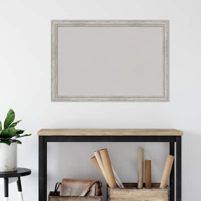 Angled Silver Wood Framed Grey Corkboard Bulletin Board, Organization Board, Pin Board
