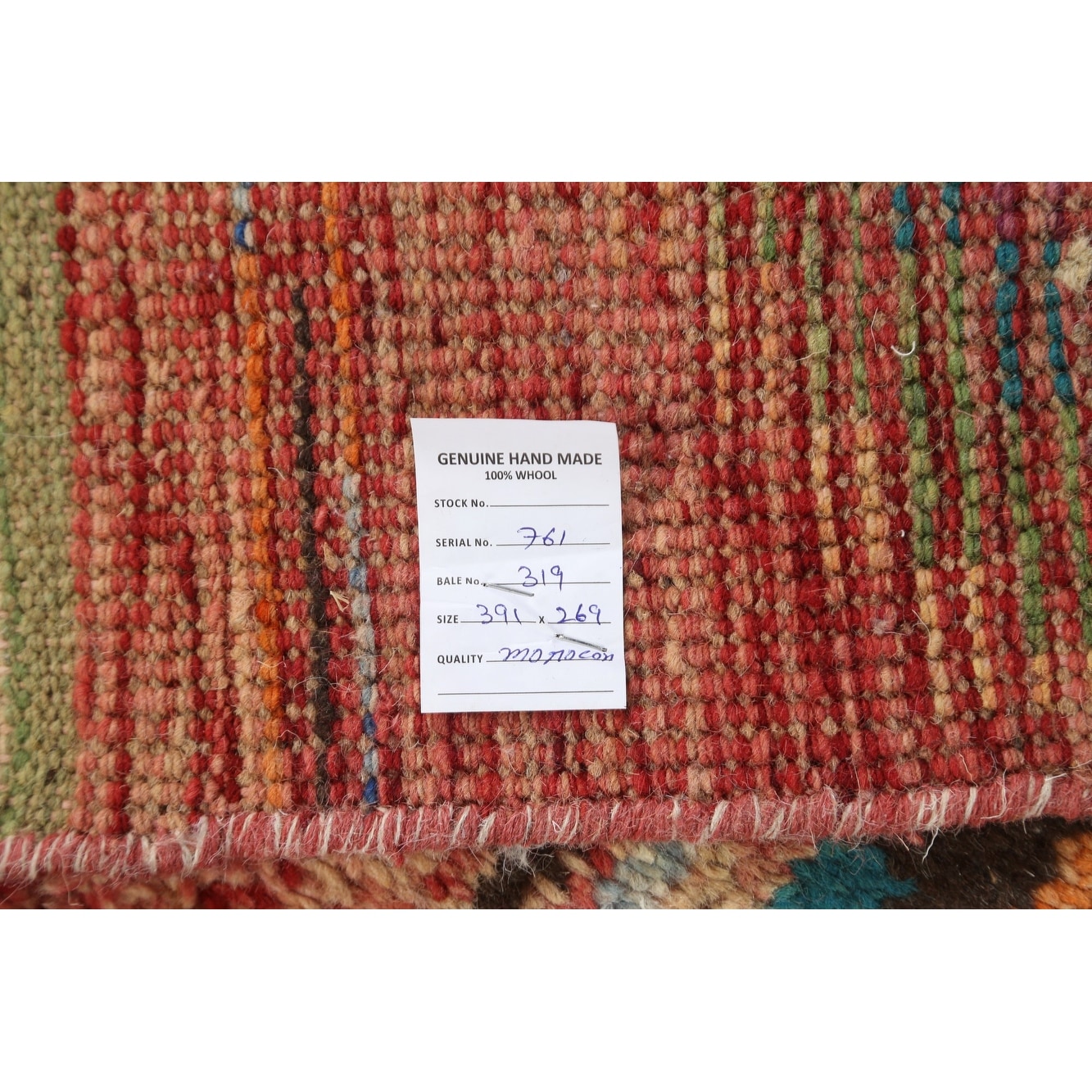 Geometric Moroccan Oriental Area Rug Wool Handmade Living Room Carpet -  8'11