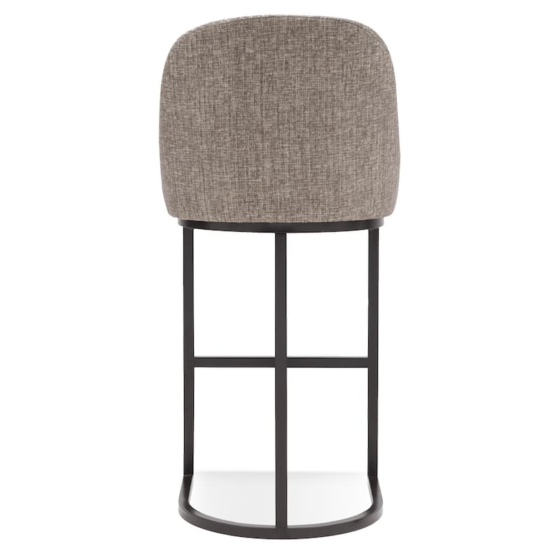 Leick Home 10133ES/GL Barrelback Bar Stool with Metal Base Set of 2