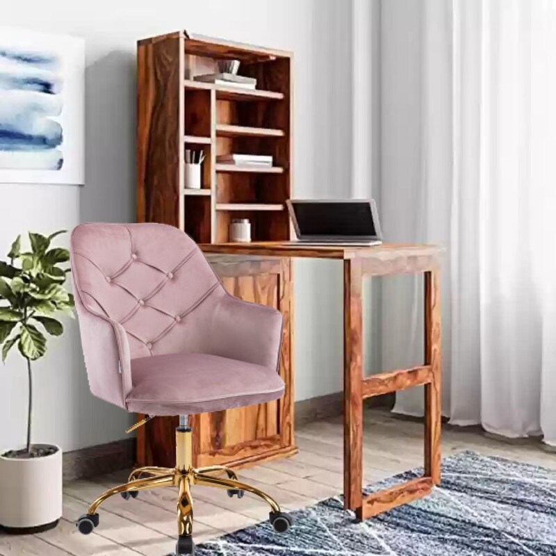 Modern arm chair Light Pink swivel chair Metal room chair Bed