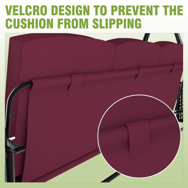 VEIKOUS 3-Seat 2-in-1 Convertible Patio Porch Swing with Adjustable Canopy Swing and Cushion