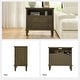 preview thumbnail 10 of 8, HULALA HOME Kamilo Transitional 28''W 2-Drawers End Table with Built-in Charging Station and Solid Wood Legs Set of 2