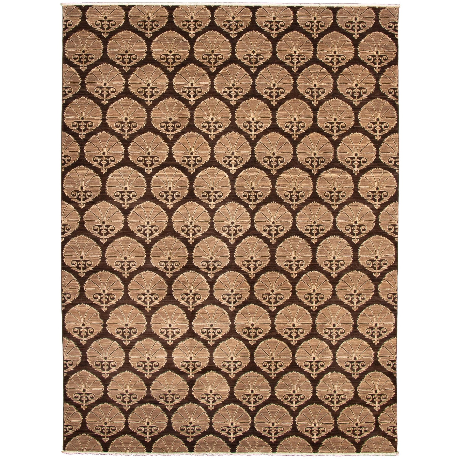 Bedroom eCarpet Gallery Area Rug for Living Room 341393 Hand-Knotted Wool Rug 18/20 Pak Finest Transitional Casual Brown Rug 4'0 x 6'0 