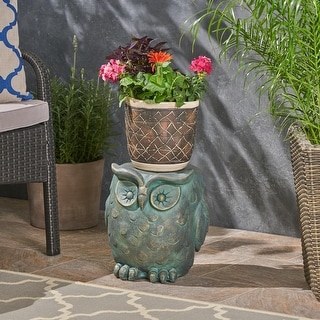 Pratchett Light weight Concrete Owl Garden Stool by Christopher Knight Home