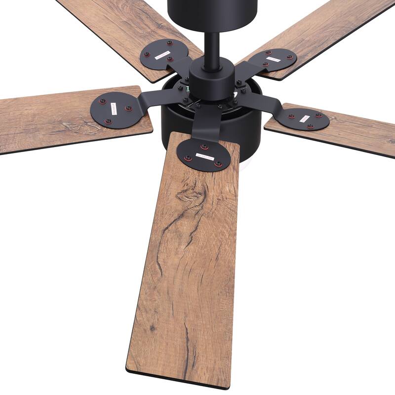 52" Reversible 5-Blade Modern LED Ceiling Fan with Light and Remote