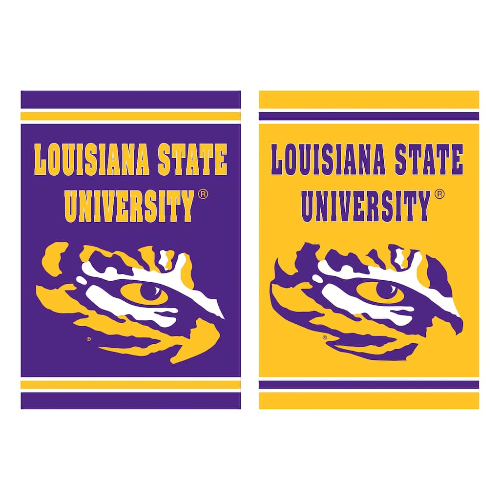 Embossed Suede Flag, Garden Size, Louisiana State University