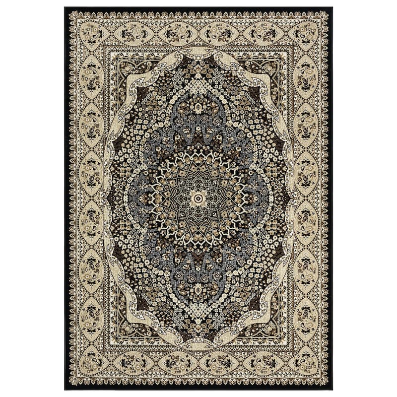 Prime Collection Border Area Rug - 9'6'' X 13'10'' - Black/Cream