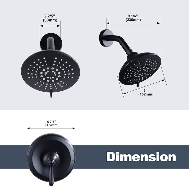 WOWOW Single Handle 5-Spray Shower Faucet with Valve