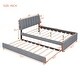 preview thumbnail 22 of 28, Comfortable Upholstered Platform Bed with Smart LED Lights and Extra Trundle