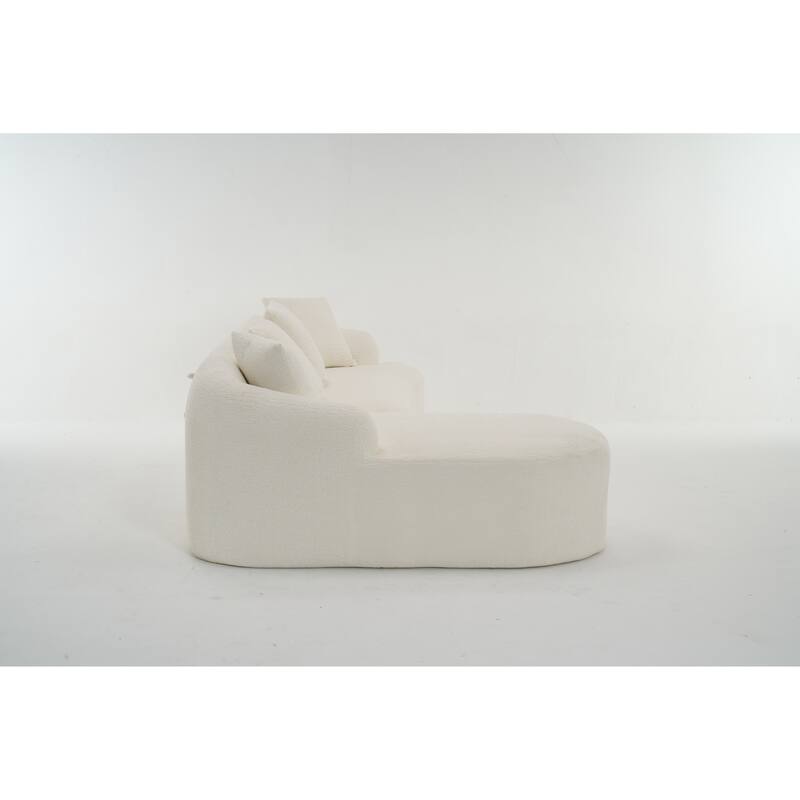 98.4" Chenille L-Shaped Sectional Sofa with Chaise & Pillows