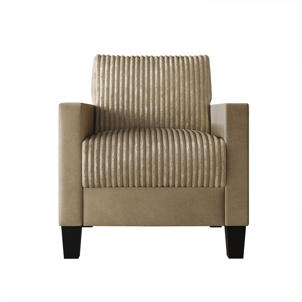 CraftPorch Corduroy Mid-Century Modern Velvet Upholstered Arm Chair