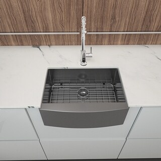 36 inch Kitchen Sink Apron Front Gunmetal Matte Black 16 ...