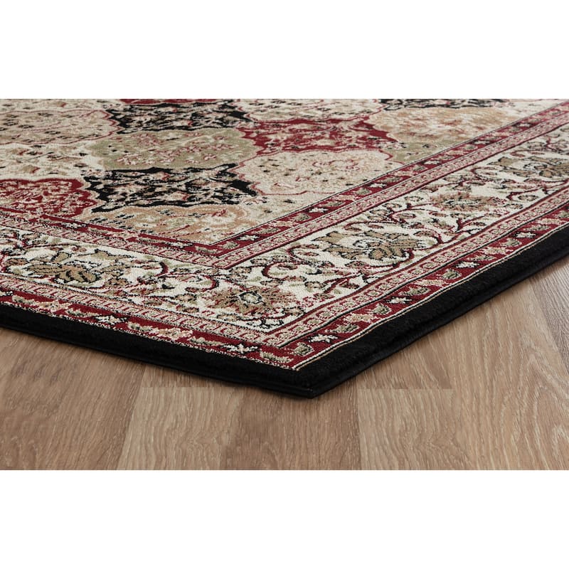 Hollywood Collection Black/Multi Area Rug