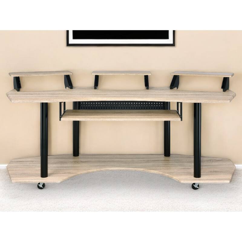 83" Natural and Black Computer Desk - Brown