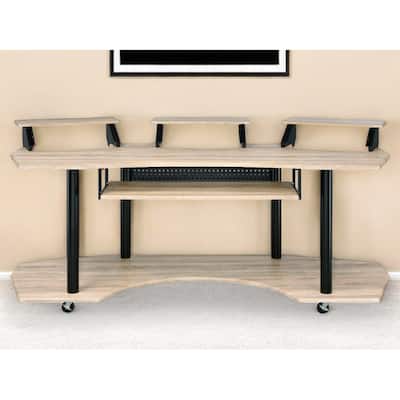 83" Natural and Black Computer Desk