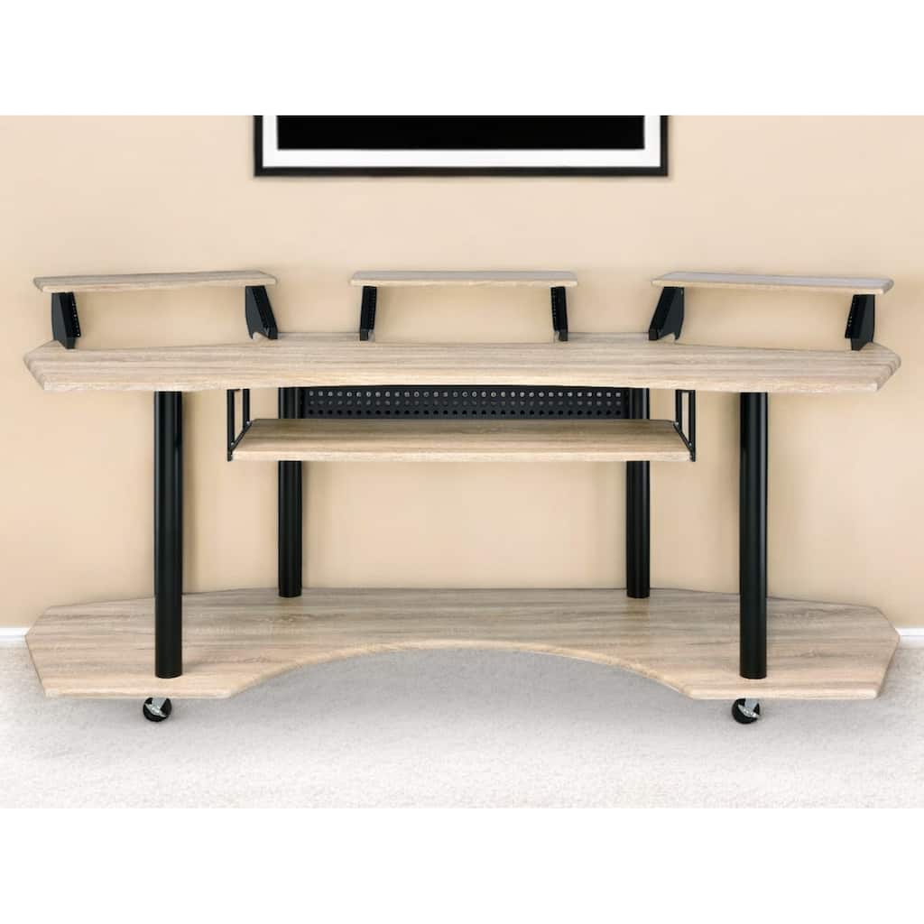 83" Natural and Black Computer Desk