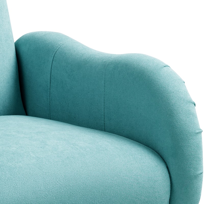 Snowflake Fabric Accent Chair with Gold Metal Legs, High-Density Foam and Spring Cushion, and 300 lbs Weight Capacity