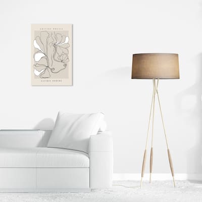 Wynwood Studio Canvas Floral and Botanical Nature takes a Step Black and Taupe Modern & Contemporary Wall Art Canvas Print
