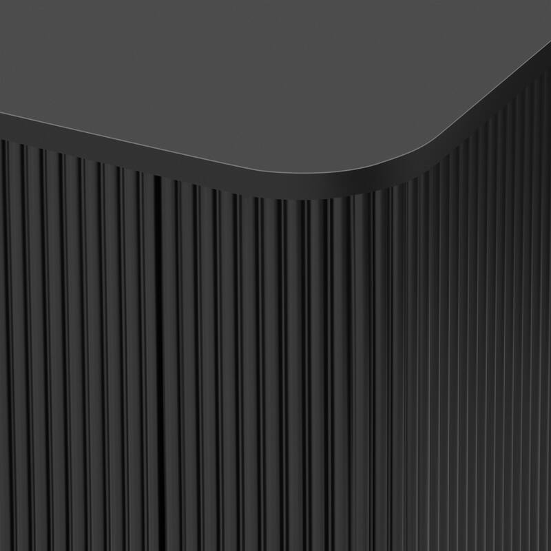 Roomfitters Minimalist TV Stand for up to 85 Inch TV, Entertainment Center with Four Spacious Cabinets