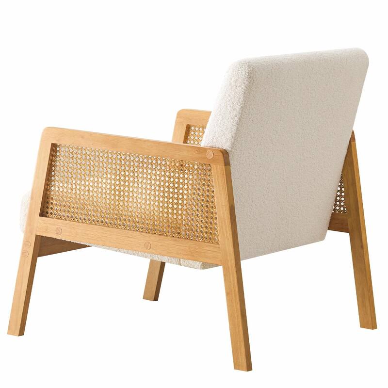 Mid-Century Lounge Chair - Solid Wood Frame - Linen/Shepa Optional