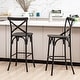 preview thumbnail 18 of 60, Glitzhome Industrial Modern Adjustable Bar Table Rustic Steel 3-Piece Pub Sets