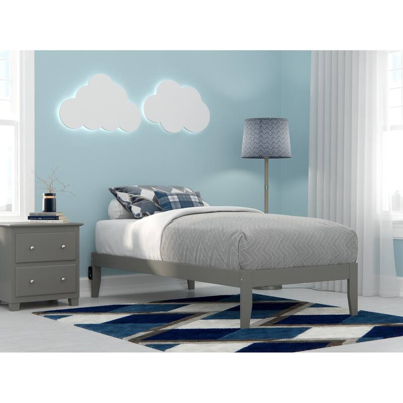 AFI Colorado Platform Bed with Charging Station - Grey - Twin