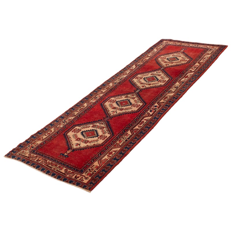 ECARPETGALLERY Hand-knotted Anadol Red Wool Rug - 3'8 x 10'5