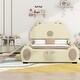 preview thumbnail 1 of 9, Beige Full PU Upholstered Platform Bed with Children's Slide Beige - Full