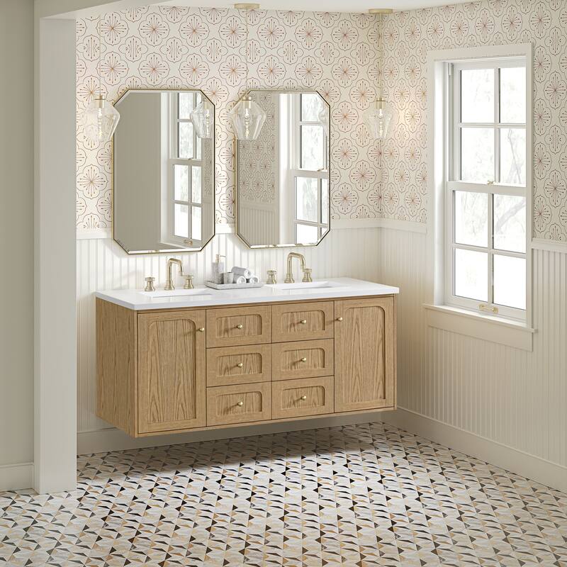 Laurent 60" Double Vanity, Light Natural Oak - 60D