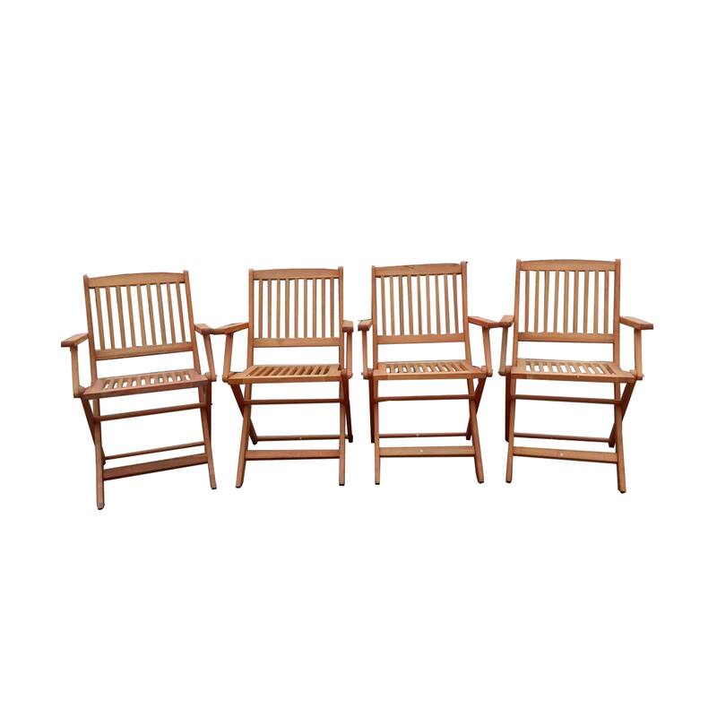 Teak Outdoor Folding Chairs Set of 4 Reading Chair Accent Chair Coffee Chair Reception Chair Side Chair