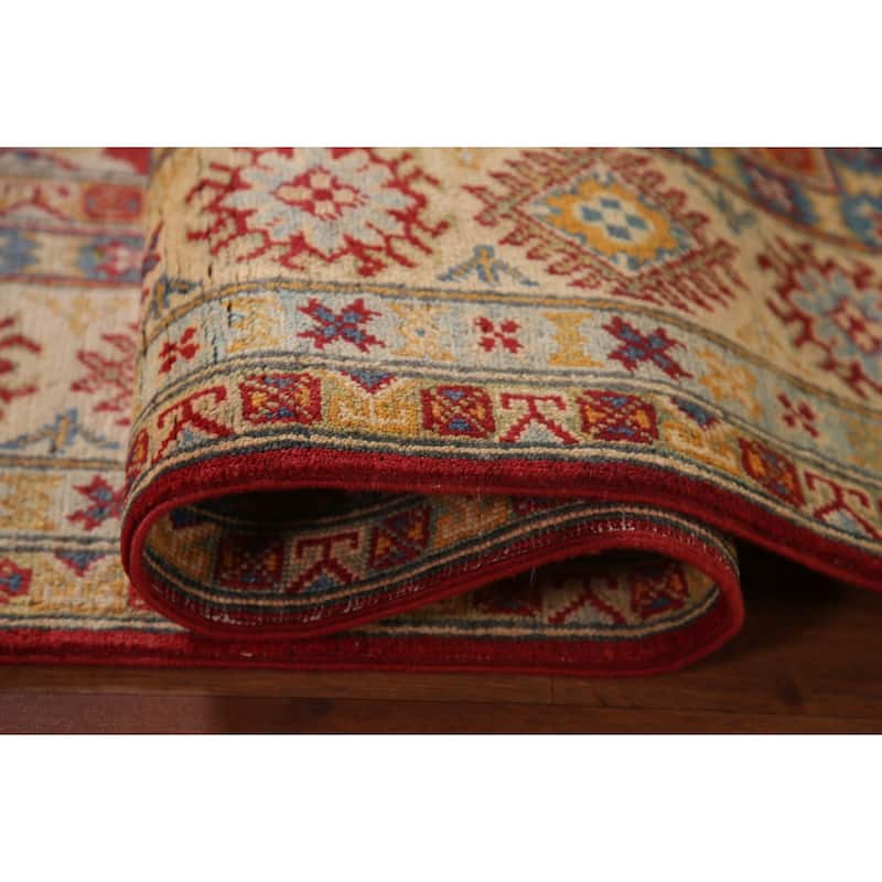 Red Kazak Oriental Area Rug Handmade Living Room Wool Carpet - 6'1" x 8'9"