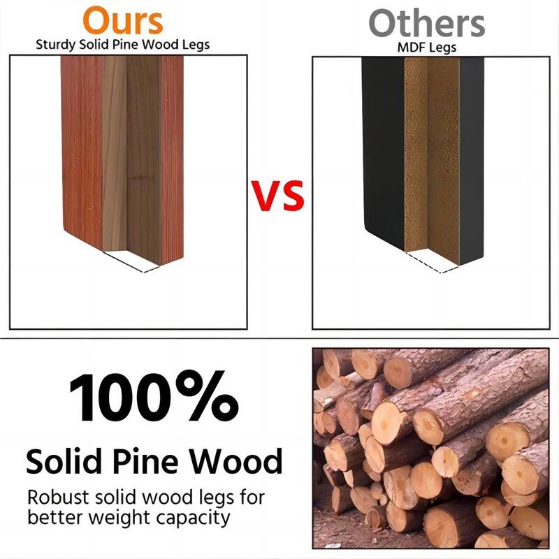 Wood 2-Tier Coffee Table End Table with Storage Shelf