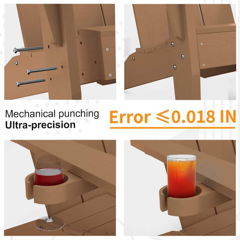 WINSOON Adirondack Chair Weather Resistant with Cup Holder