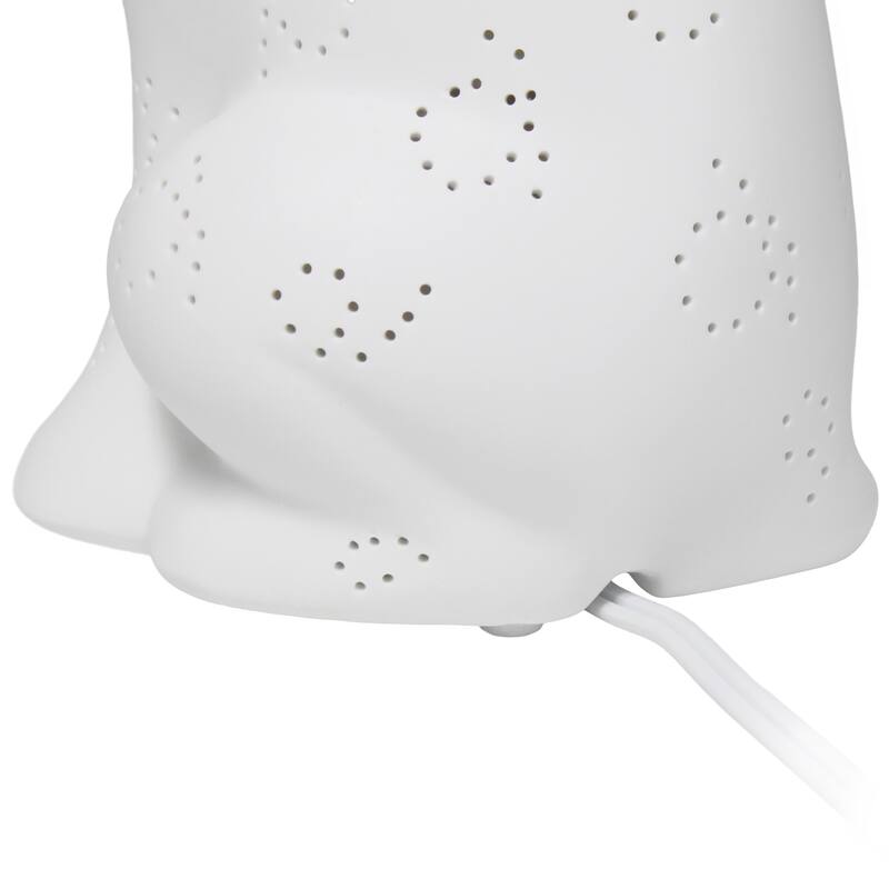 Sitting Kitty Cat Porcelain Table Lamp - 12.25" - White